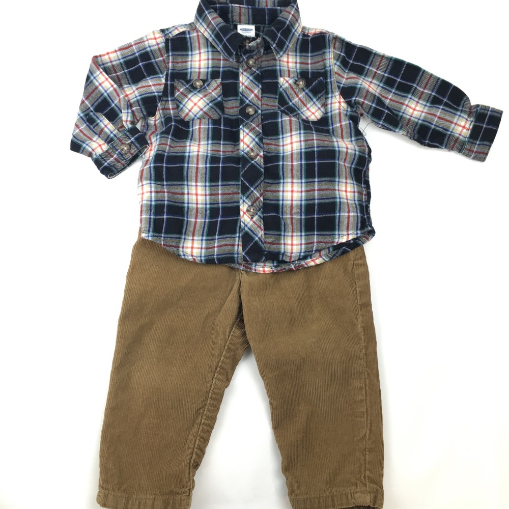 Boys Long Sleeve and Khaki Outfit 6-9 Month Outfit